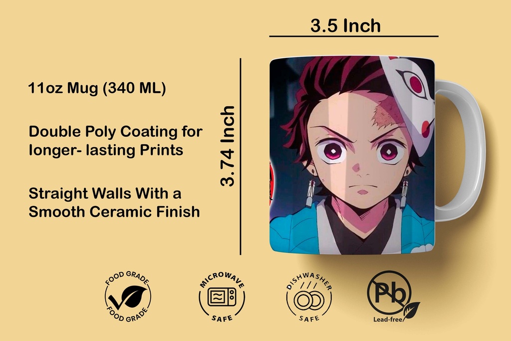 Kimetsu Demon Slayer Printed Coffee Mug 340Ml  (MG-009)