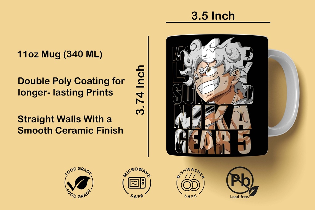 One Piece Luffy Printed Coffee Mug 340Ml (MG-050) 