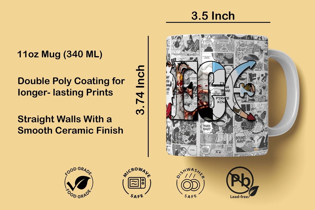 One Piece Manga Printed Coffee Mug 340Ml (MG-055) 
