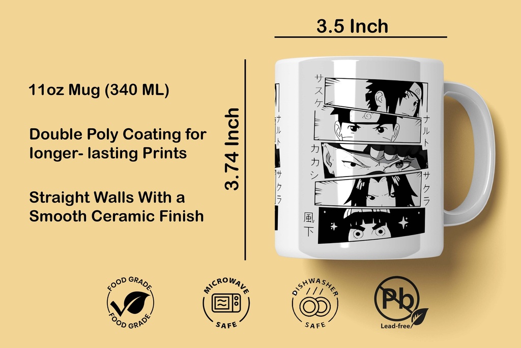 Naruto Collage Printed Coffee Mug 340Ml (MG-049) 