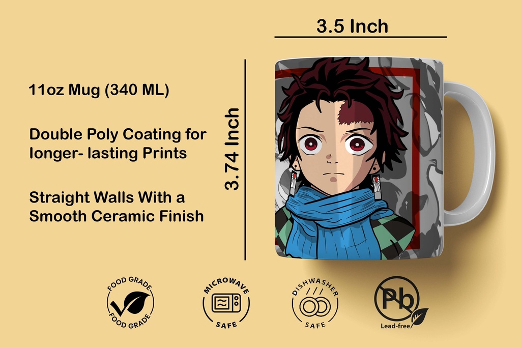 Demon Slayer Tanjiro Kamado Printed Coffee Mug 340Ml (MG-066) 