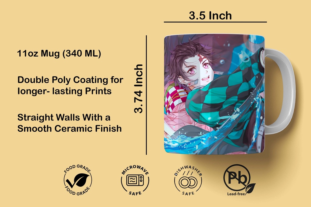 Tanjiro Kamado Demon Slayer Printed Coffee Mug 340Ml (MG-014) 