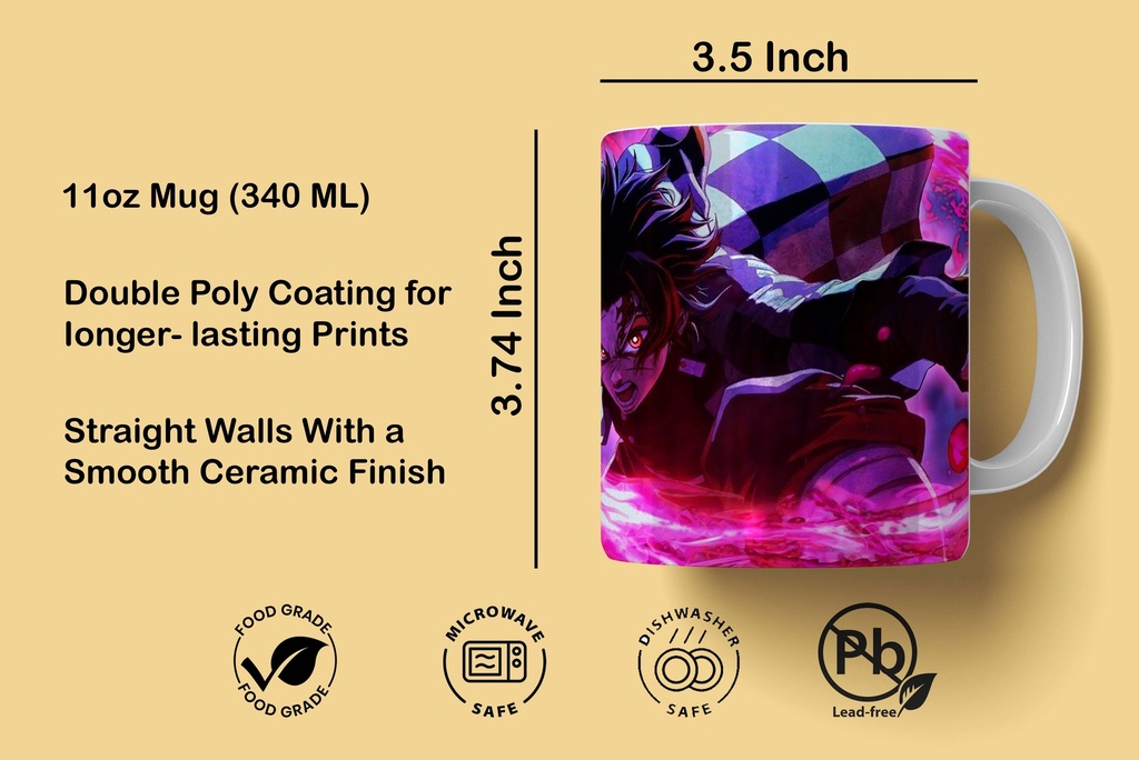 Tanjiro Kamado Demon Slayer Printed Coffee Mug 340Ml (MG-016) 