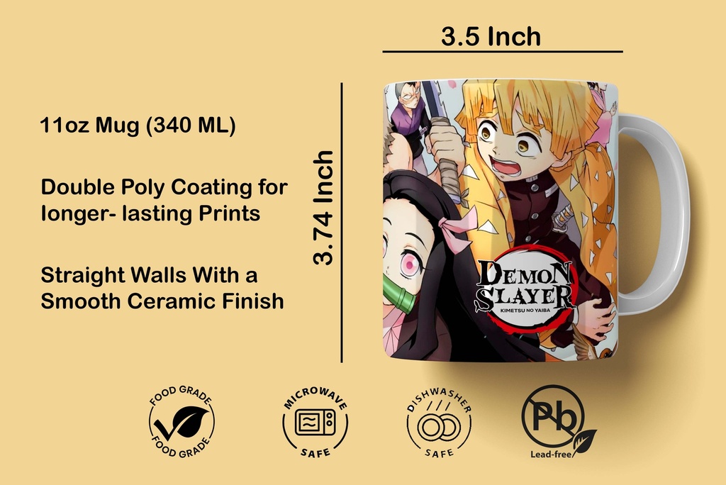 Demon Slayer Crew Printed Coffee Mug 340Ml (MG-017) 
