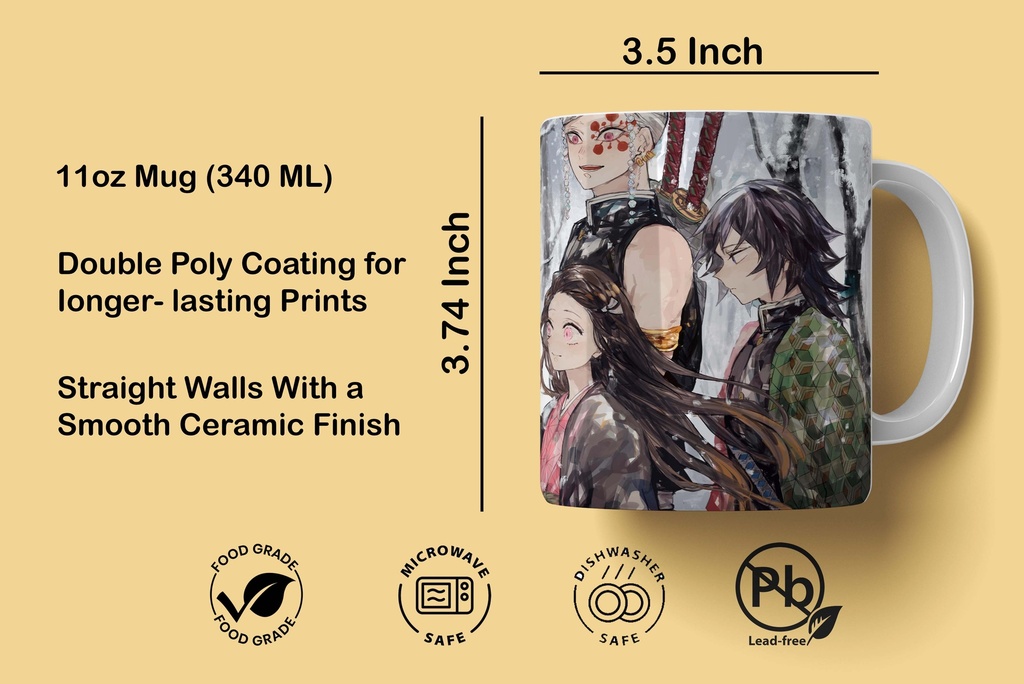 Demon Slayer Team Printed Coffee Mug 340Ml (MG-019) 