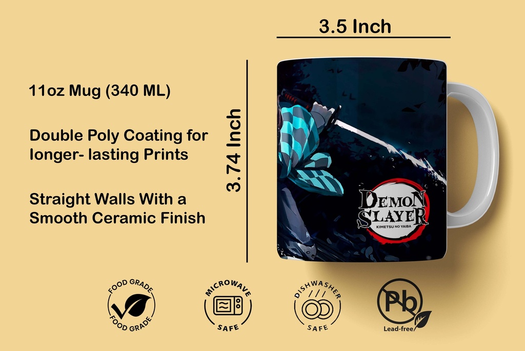 Tanjiro Kamado Demon Slayer Printed Coffee Mug 340Ml (MG-021) 