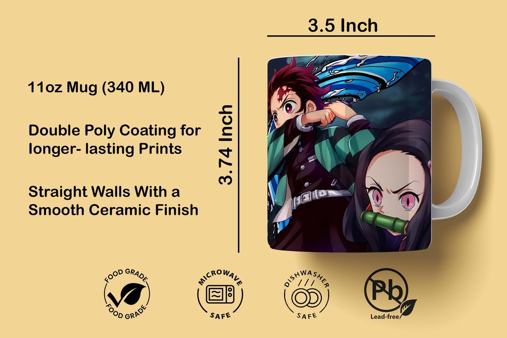 Demon Slayer Team Printed Coffee Mug 340Ml (MG-022) 