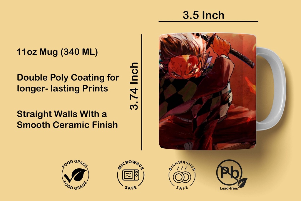 Tanjiro Kamado Demon Slayer Printed Coffee Mug 340Ml (MG-023) 