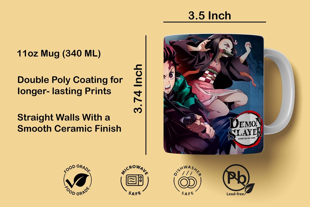 Demon Slayer Team Printed Coffee Mug 340Ml (MG-024) 
