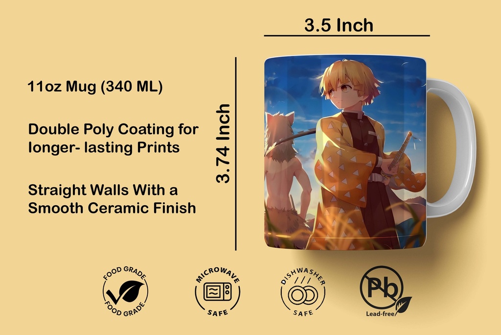 Tanjiro & Zenitsu Printed Coffee Mug 340Ml (MG-025) 