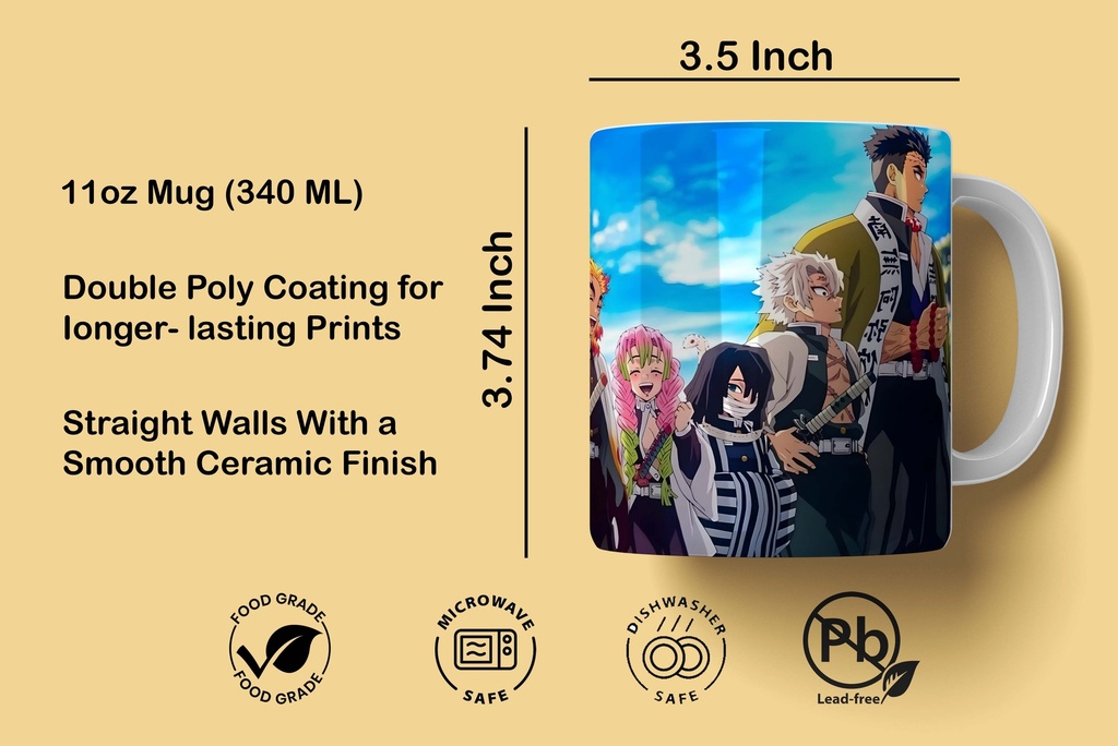Demon Slayer Hashira Printed Coffee Mug 340Ml (MG-026) 