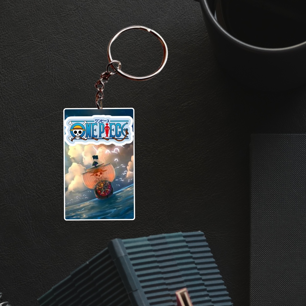 One Piece Boat & Logo Printed Keychain (Pack of 4) KC-022