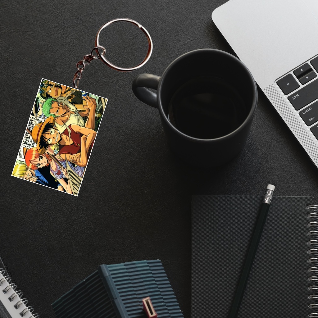 One Piece  Luffy & Team Printed Keychain (Pack of 4) KC-124