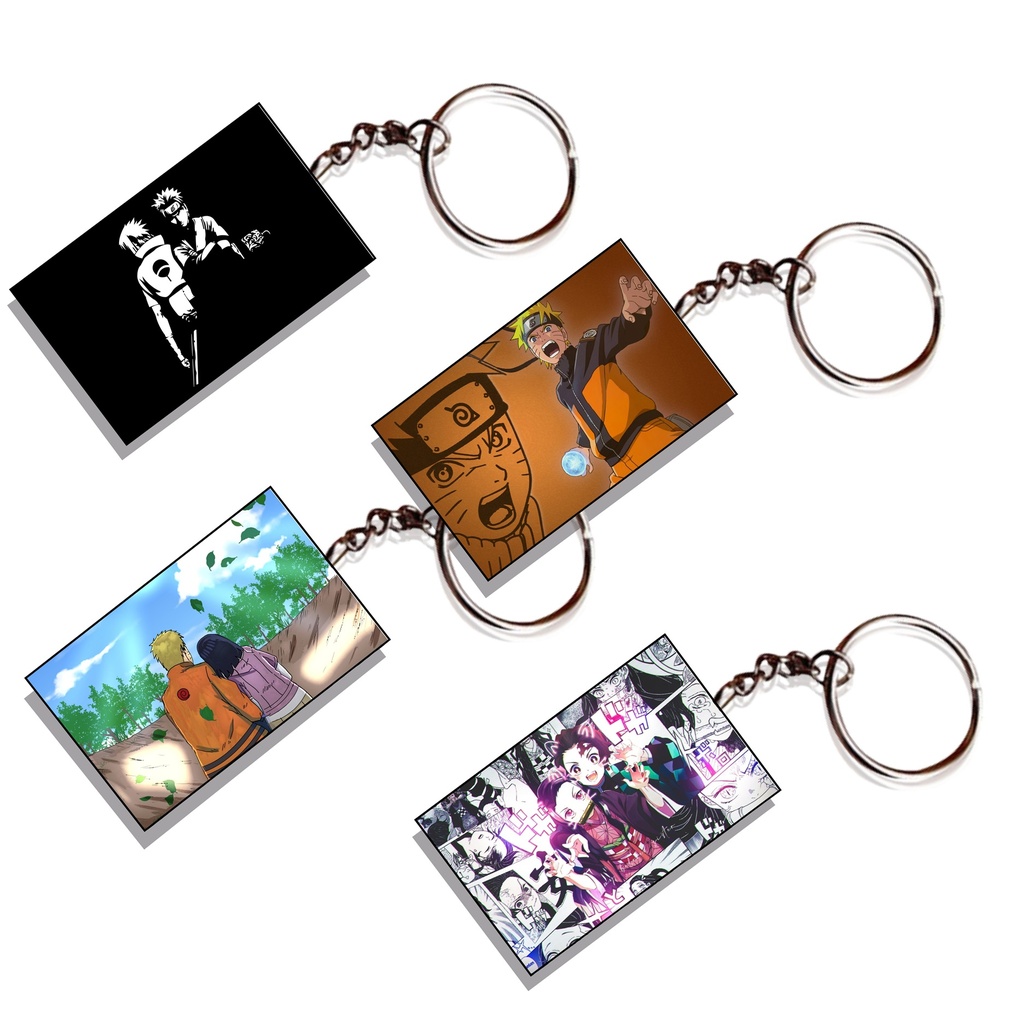 Naruto & Tanjiro Anime Printed Keychain (Pack of 4) KC-094
