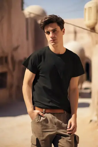 Black Regular Cotton T-shirt