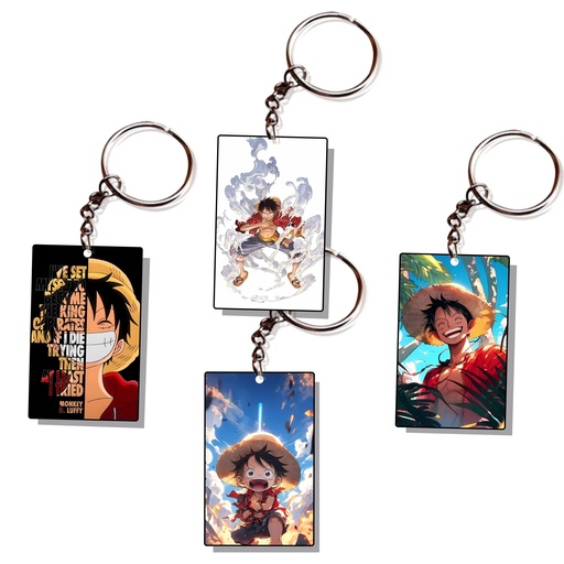 Monkey Luffy Printed Keychain (Pack of 4) KC-019