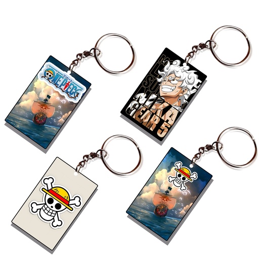 One Piece Boat & Logo Printed Keychain (Pack of 4) KC-022