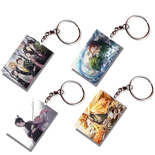 Demon Slayer Tanjiro & Team Printed Keychain (Pack of 4) KC-059