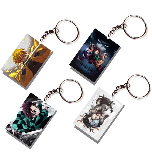 Demon Slayer Tanjiro & Team Printed Keychain (Pack of 4) KC-060