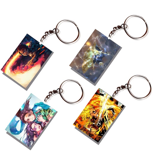 Demon Slayer Tanjiro & Nezuka Printed Keychain (Pack of 4) KC-062