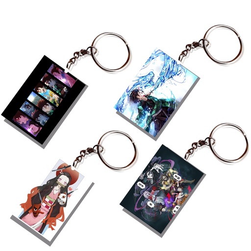 Demon Slayer Tanjiro & Team Printed Keychain (Pack of 4) KC-063