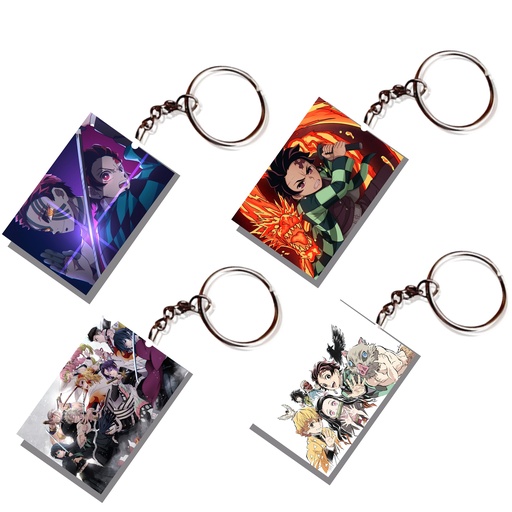Demon Slayer Tanjiro & Team Printed Keychain (Pack of 4) KC-064