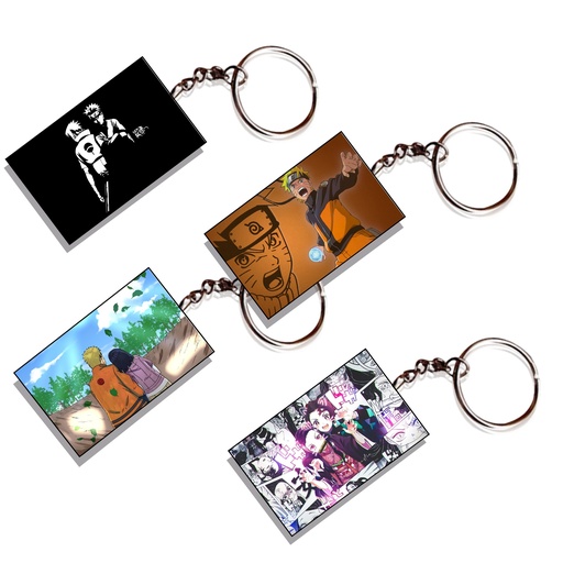 Naruto & Tanjiro Anime Printed Keychain (Pack of 4) KC-094