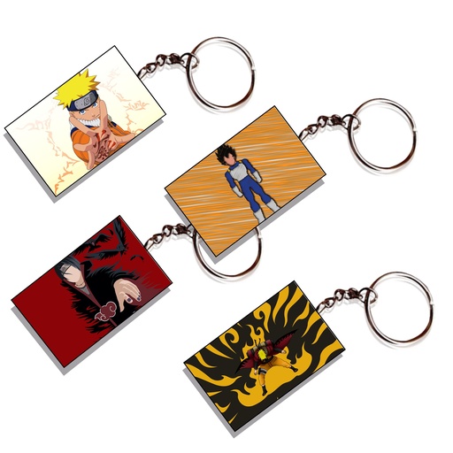 Vegeta Itachi & Uzumaki Anime Printed Keychain (Pack of 4) KC-097