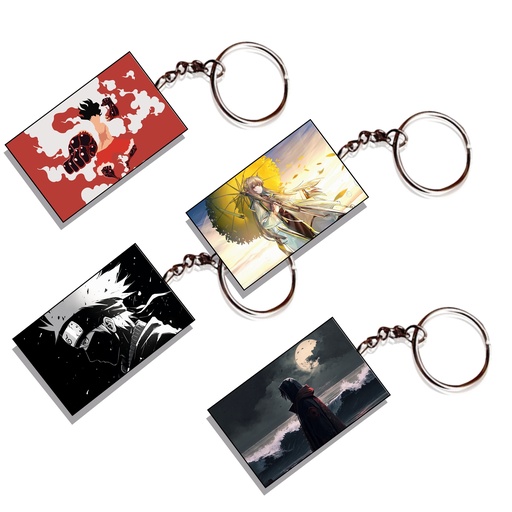 Luffy & kakashi Anime Printed Keychain (Pack of 4) KC-101