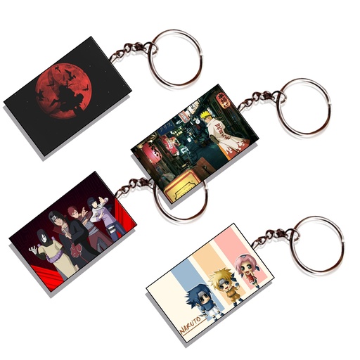 Naruto & Akatsuki Anime Printed Keychain (Pack of 4) KC-102