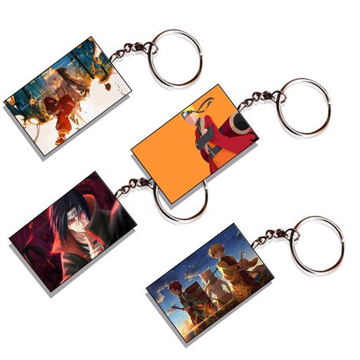 Luffy & Akatsuki Anime Printed Keychain (Pack of 4) KC-108