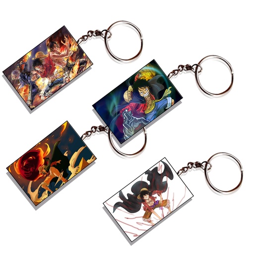 One Piece Luffy Anime Printed Keychain (Pack of 4) KC-113