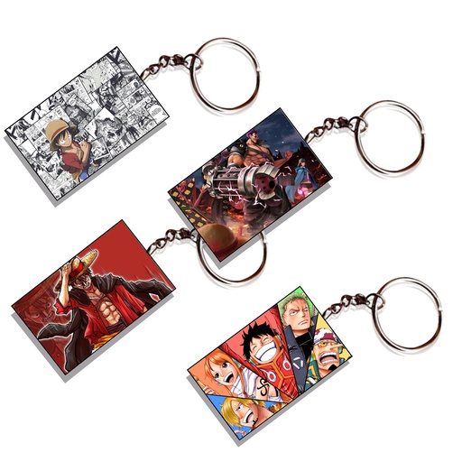 One Piece  Luffy & Team Printed Keychain (Pack of 4) KC-114