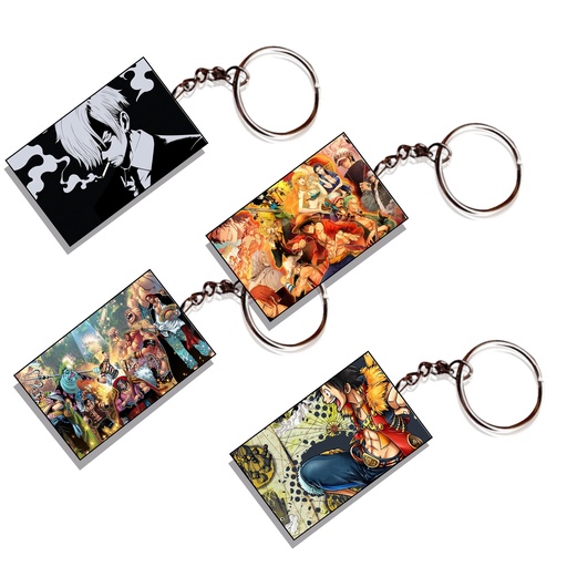 One Piece  Anime Printed Keychain (Pack of 4) KC-116