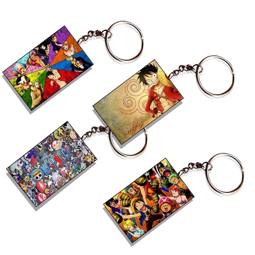 One Piece  Team Anime Printed Keychain (Pack of 4) KC-117