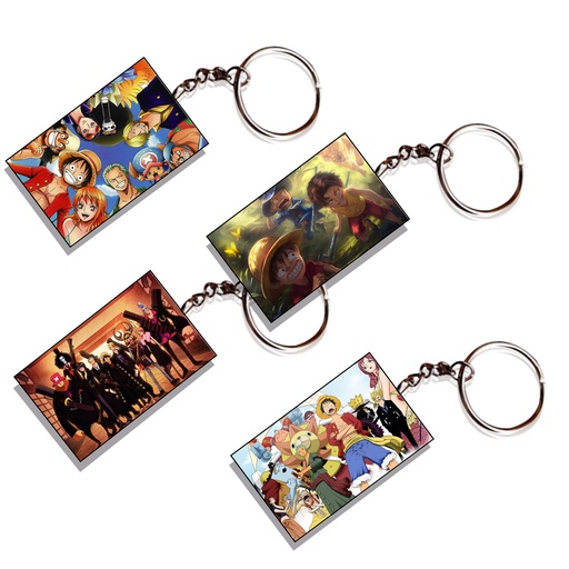 One Piece  Team With Luffy Anime Printed Keychain (Pack of 4) KC-120