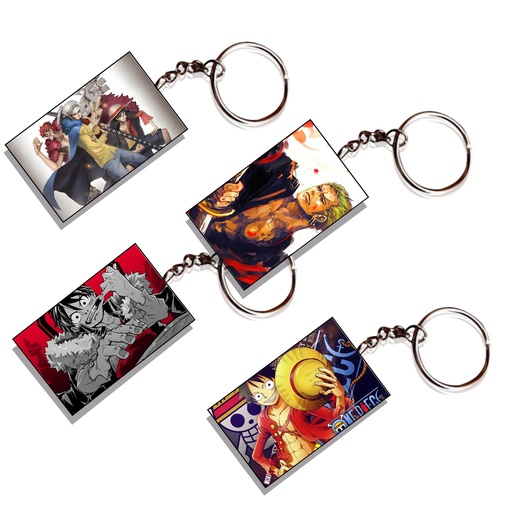 One Piece  Zoro & Luffy Anime Printed Keychain (Pack of 4) KC-122