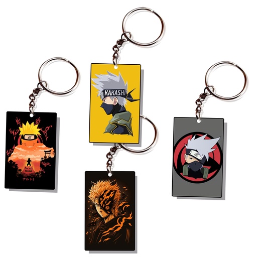 Kakshi & Uzumaki Anime Printed Keychain (Pack of 4) KC-127