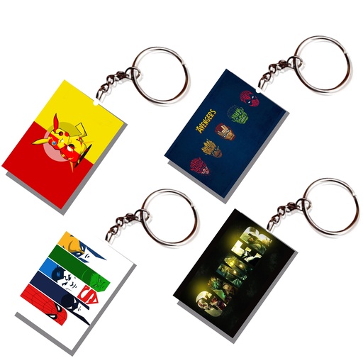 Avengers & Pokemon Printed Keychain (Pack of 4) KC-128