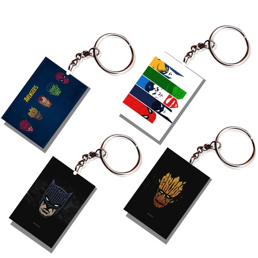Avengers & DC Printed Keychain (Pack of 4) KC-131